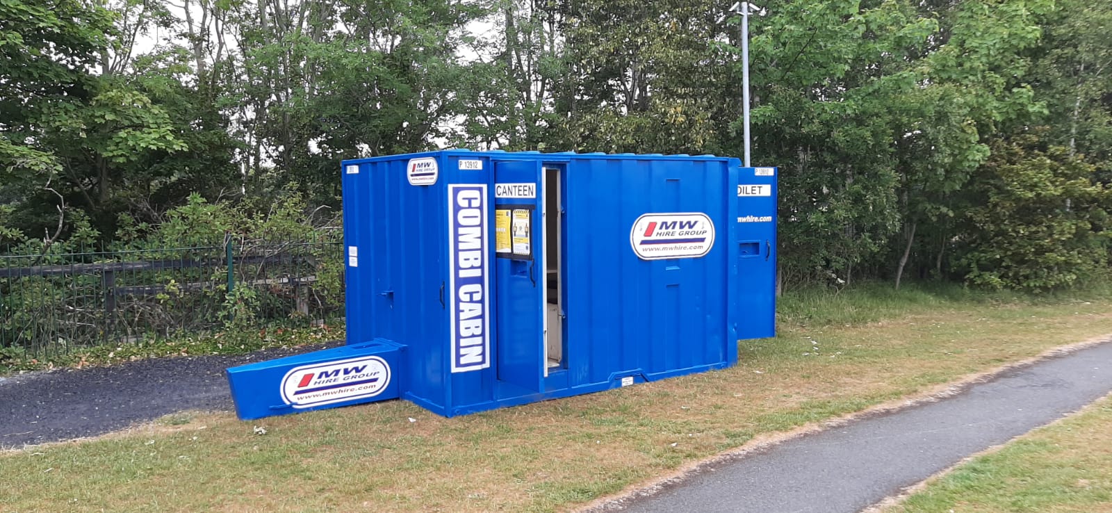 Welfare units dropped off and set up on separate projects